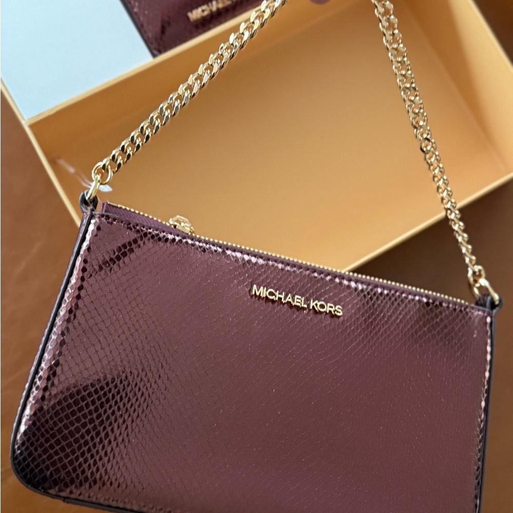 Michael Kors Purse Wallet Set in Deep Burgundy Giftable NIB Rouge MSRP $548 - Picture 7 of 9